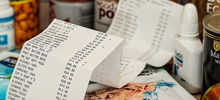 A printed receipt representing living costs and taxes in Mississippi