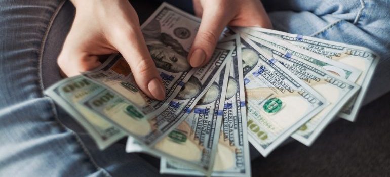 money in the hands