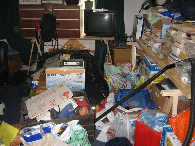 Cluttered room full of old stuff and garbage