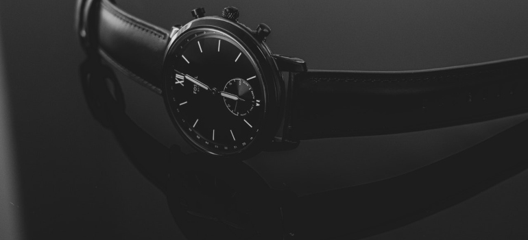 Black watch on a black surface
