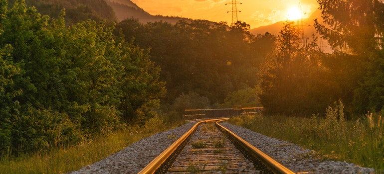 Railroad tracks stretching into the distance