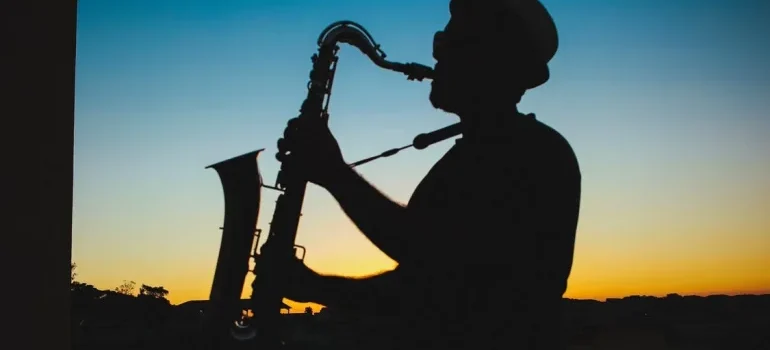 A man playing saxophone