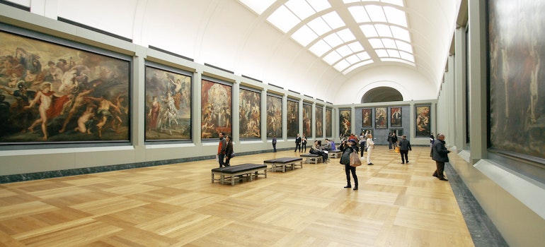 people at a museum