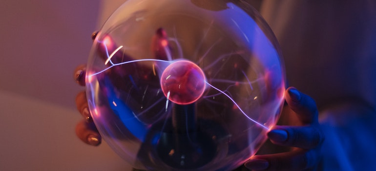 a see-through violet ball