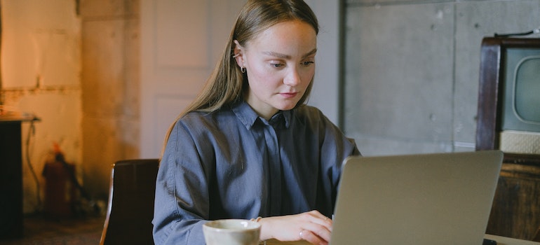 girl using a laptop