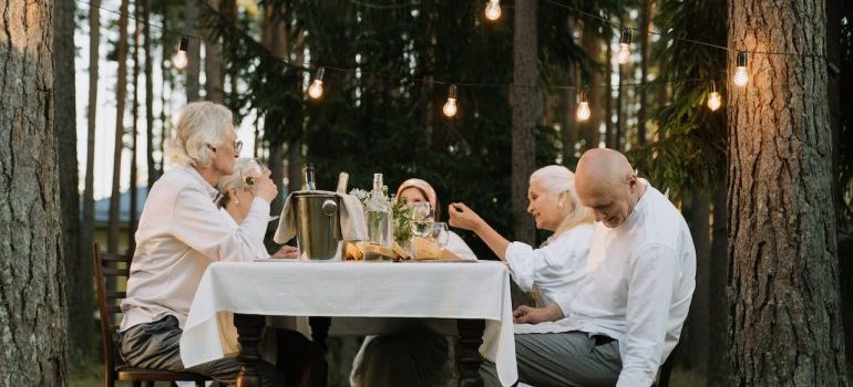 Denver seniors having lunch together