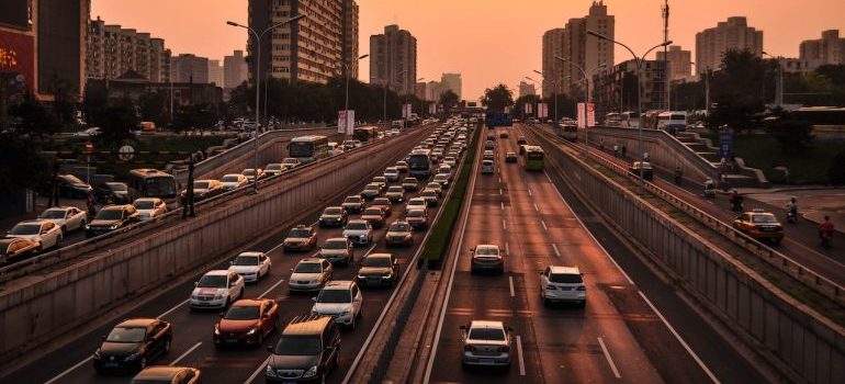 vehicles on the road