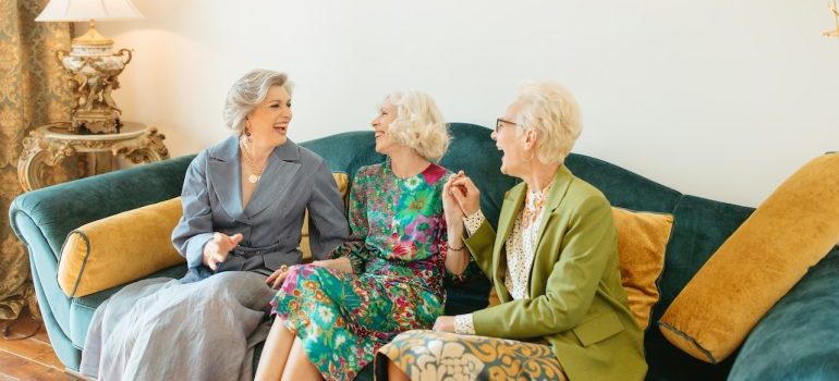 three elderly women