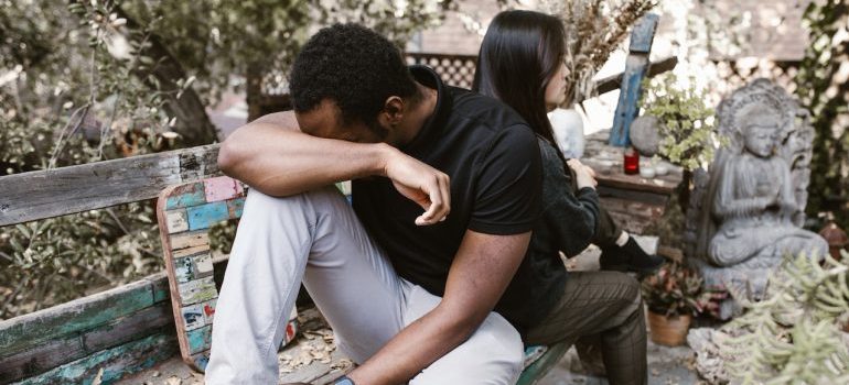 a man crying