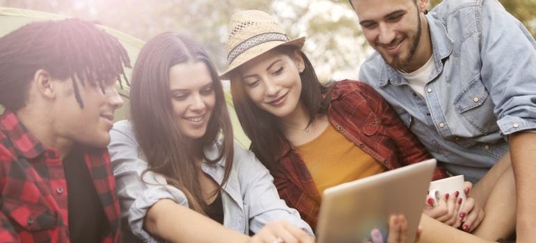 A group of digital nomads taking a picture together