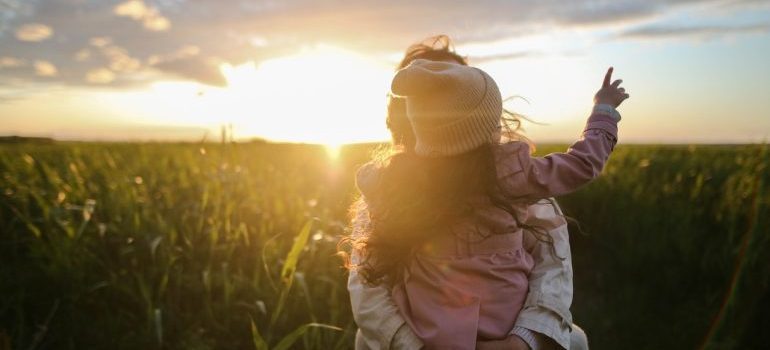 Mother holding her daughter in one of the best places in Colorado for single parents