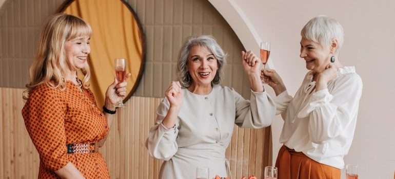 three elderly women