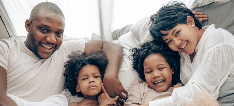 A happy family spending time together