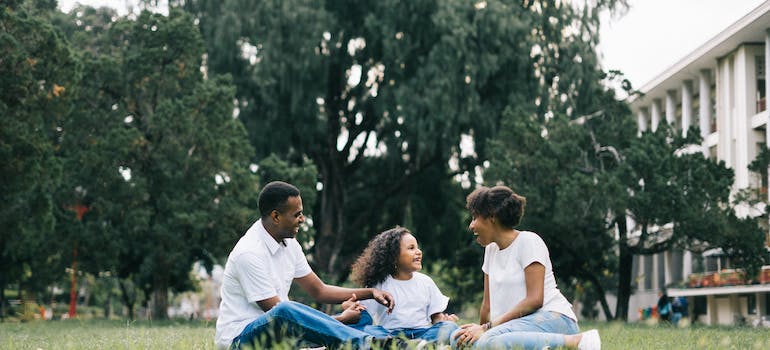 A family at a park