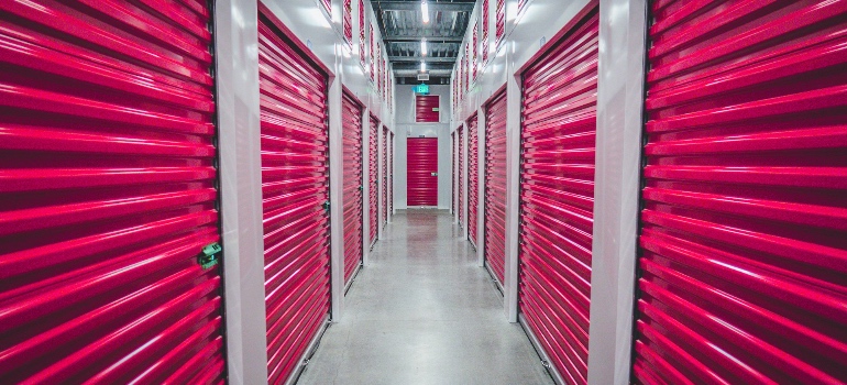 A storage facility hallway where Denver movers keep items during a renovation