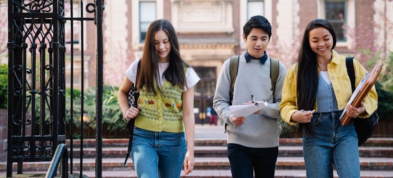 University students walking to class