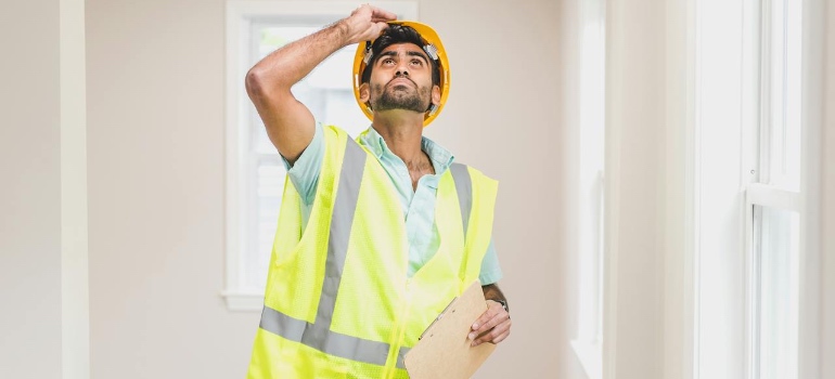 A home inspector checking a house before a Denver home purchase