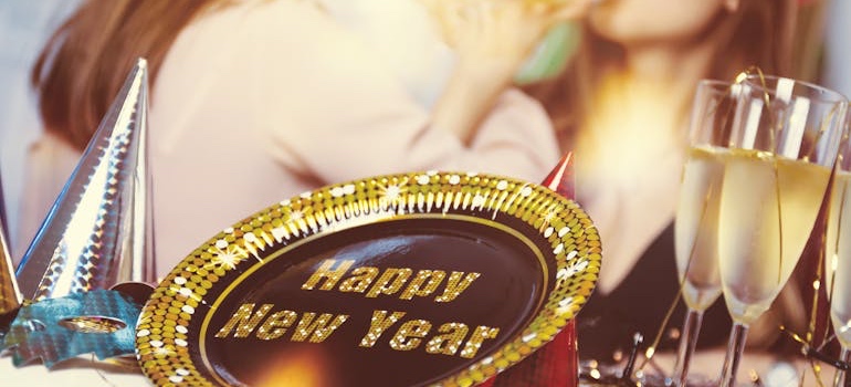 People celebrating at a New Year’s Eve party