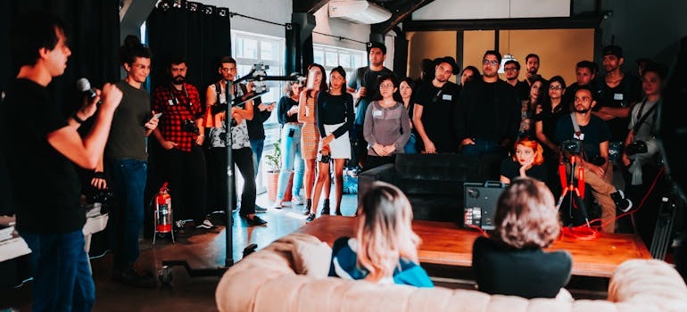 People at a community event