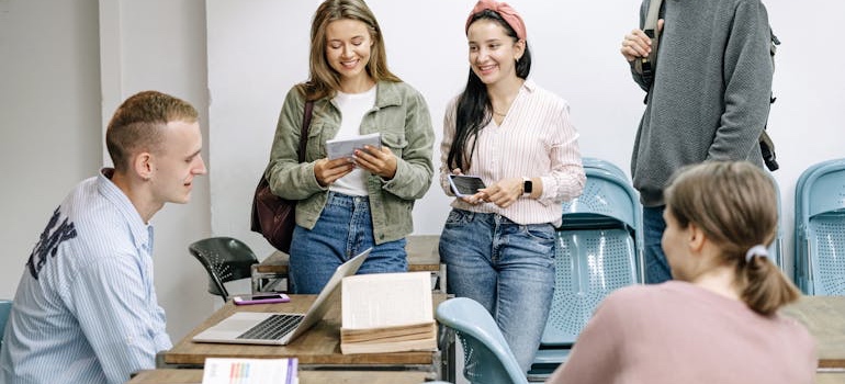 College students hanging out