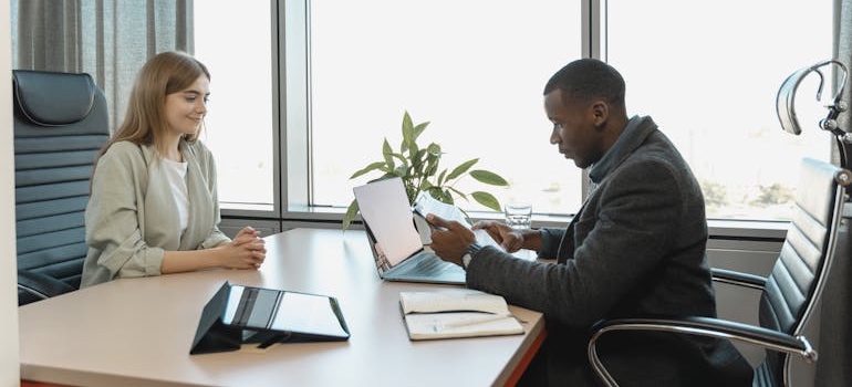 A person at a job interview