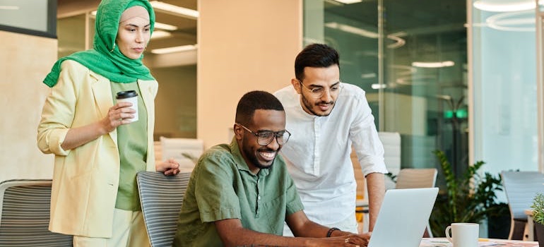 People working in an office
