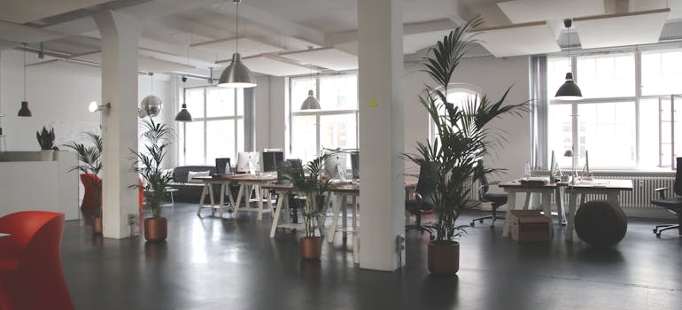 The interior of an office