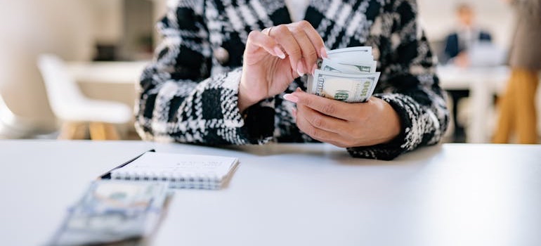 A person counting money