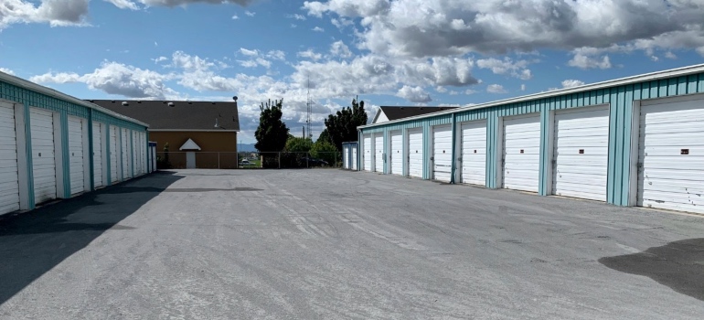 A row of units at a self storage facility