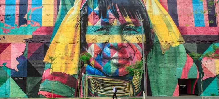 A mural on a wall