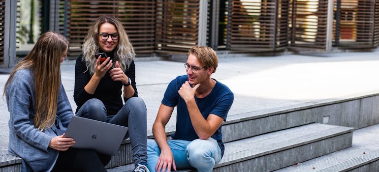 University students spending time together