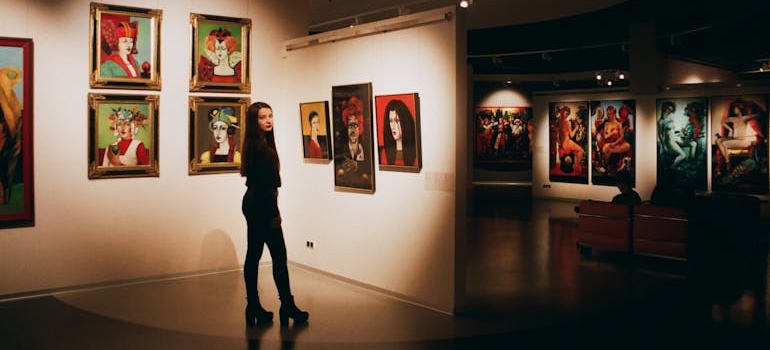 A person at an art gallery