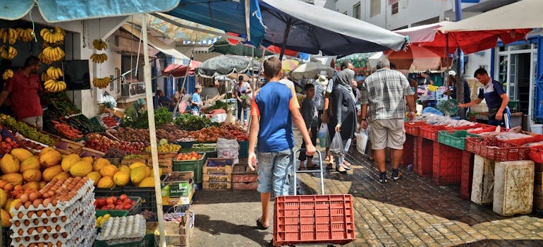 People at a farmer's market