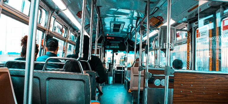 Interior of a public transit bus