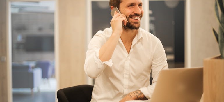 A person making a phone call