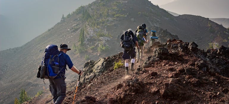 People on a hike outdoors