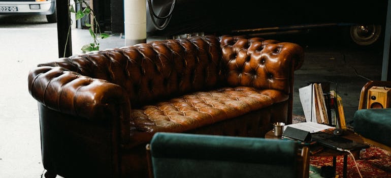 A leather chair that could crack in a hot Mississippi storage unit