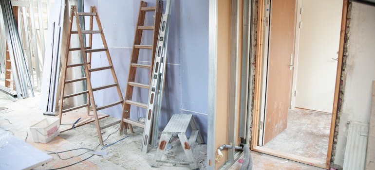 An older home with work underway during a renovation
