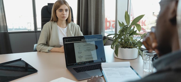 A person at a job interview