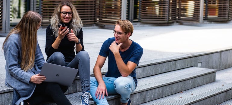 A group of students spending time together