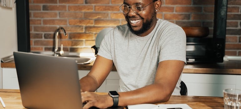 A person working from home