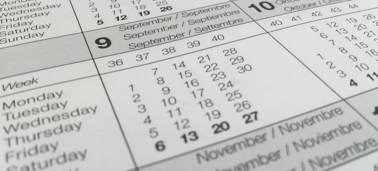 A wall calendar used to mark the date of becoming a Colorado resident