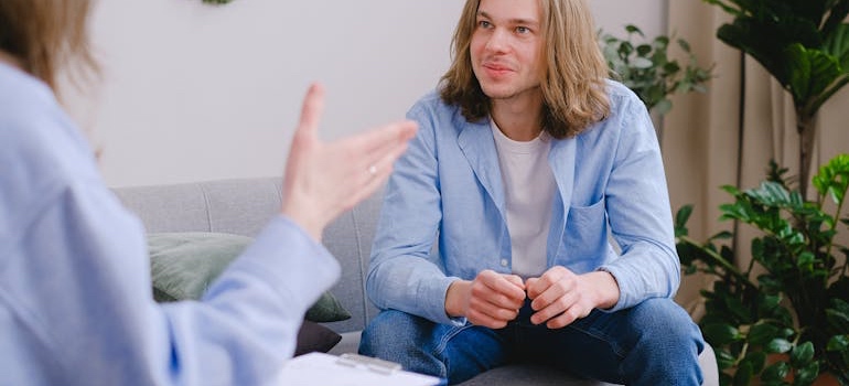 A person in a therapy session