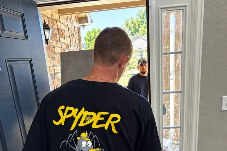Spyder mover walking through a customer's front door