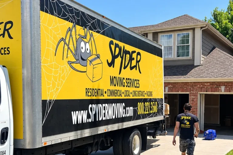 Spyder mover walking beside a parked Spyder truck